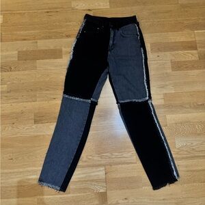 Black and Gray Two-Tone Jeans